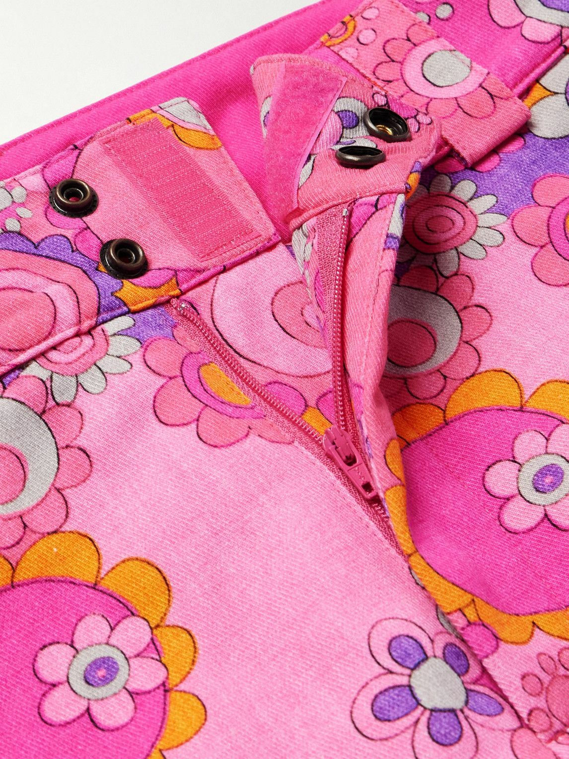 ERL - Straight-Leg Patchwork Cotton and TENCEL™ Lyocell-Blend Twill Down Trousers - Pink