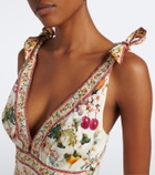 Camilla Embellished printed linen and silk maxi dress