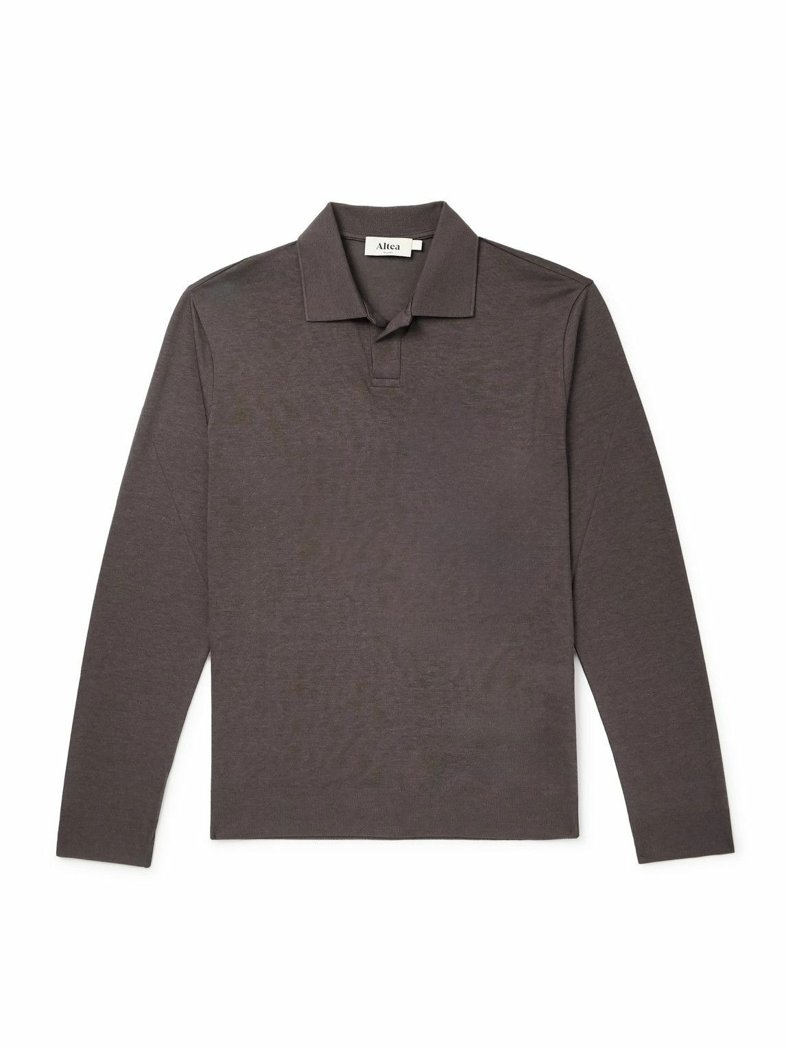 Altea - Pierre Lyocell and Cotton-Blend Jersey Polo Shirt - Brown