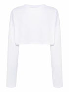 Y/Project White Logo-Appliqué Cropped T-Shirt