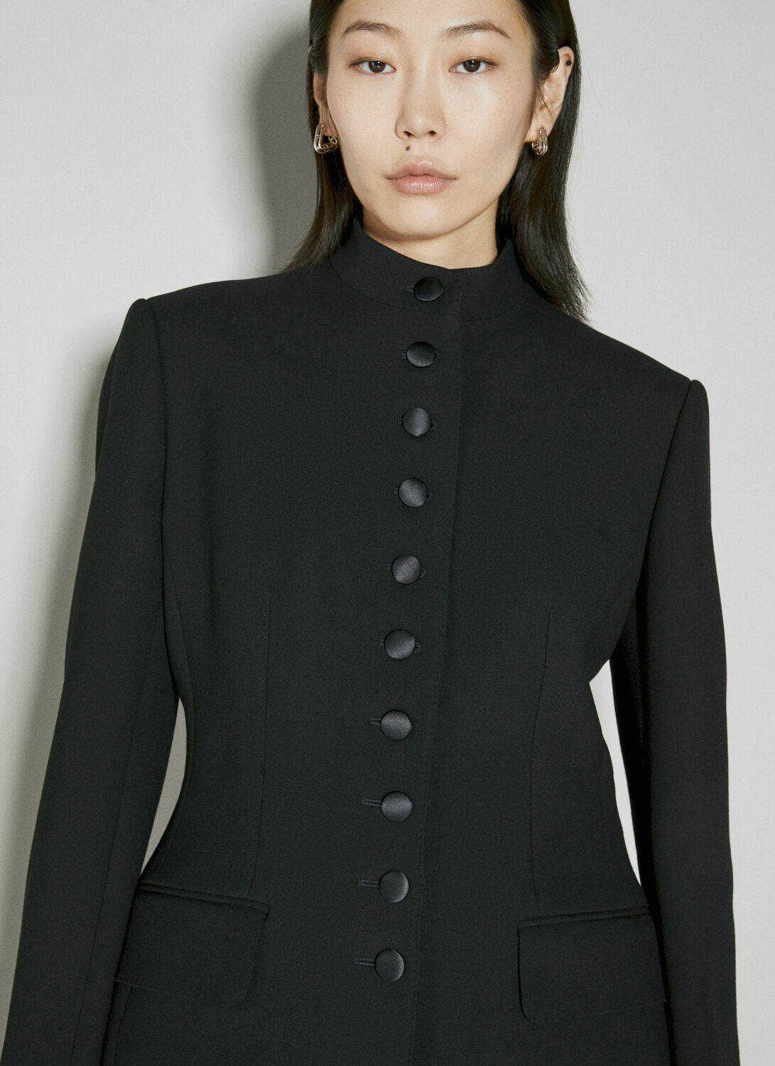 Dolce & Gabbana Long Single-Breasted Wool Cady Jacket