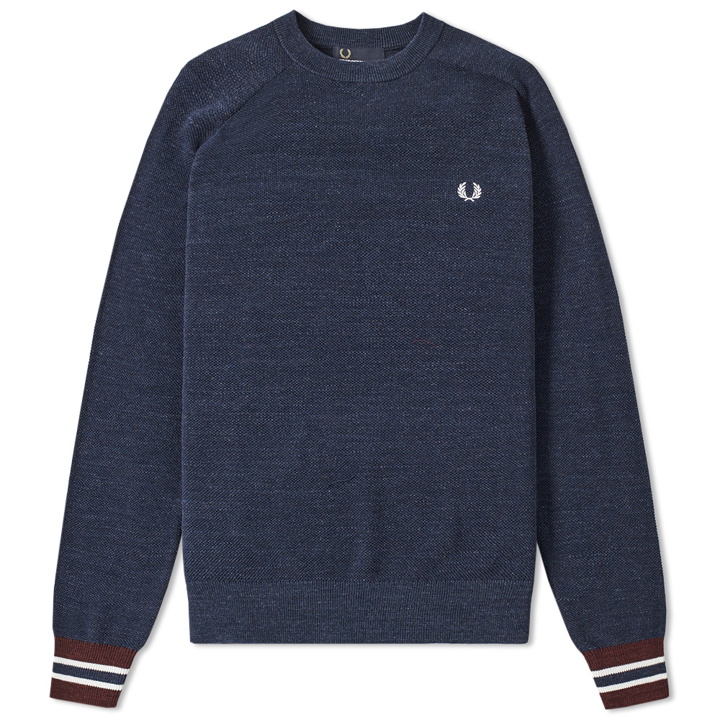 Photo: Fred Perry Textured Pique Crew Sweat