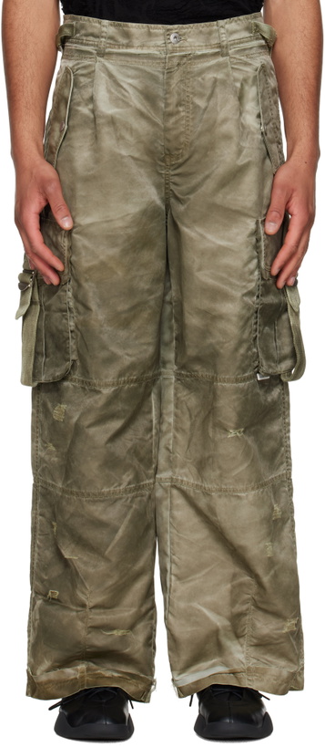 Photo: Feng Chen Wang Khaki Sandwashed Cargo Pants