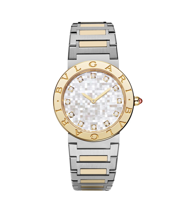 Photo: Bvlgari Bvlgari Bvlgari 18kt gold and steel watch with diamonds