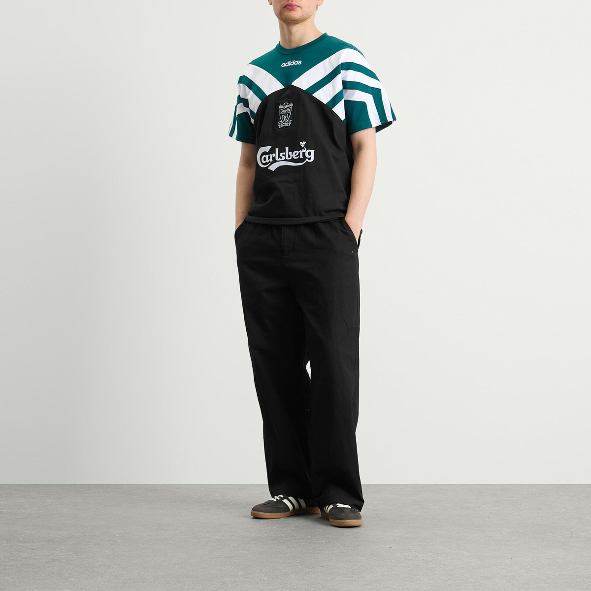Adidas Men's Liverpool FC 95' T-Shirt in Black/Rich Green