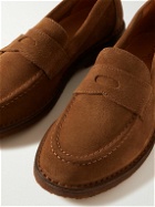 Drake's - Suede Penny Loafers - Brown