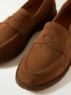 Drake's - Suede Penny Loafers - Brown