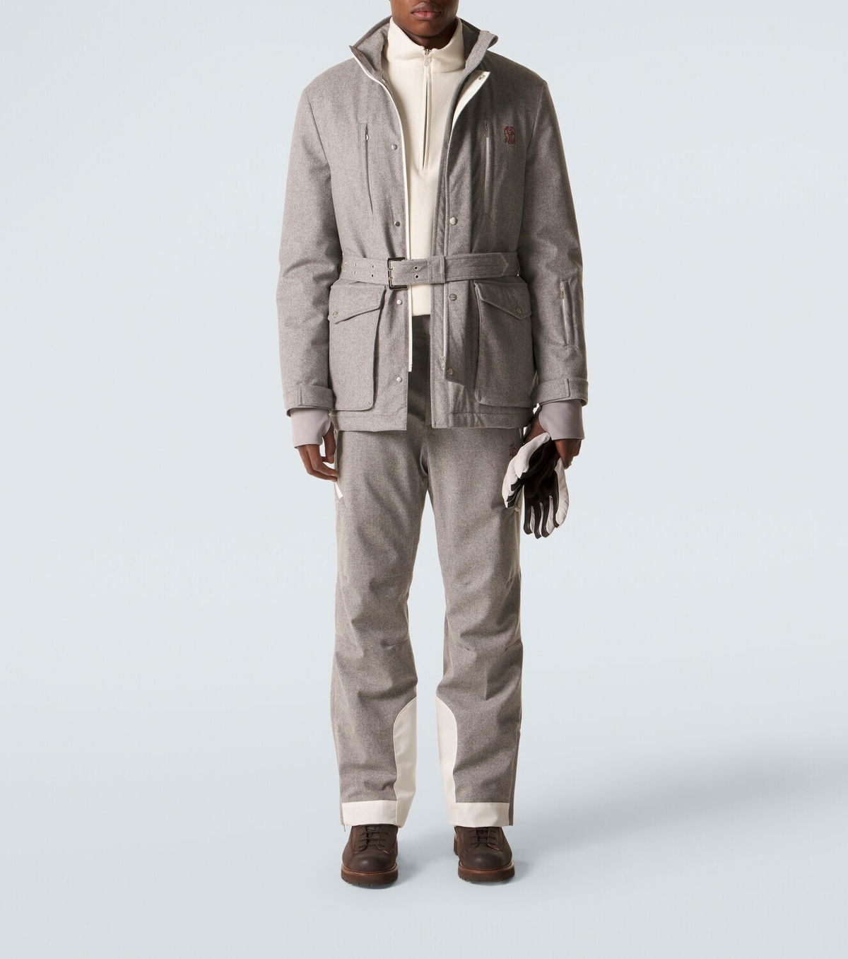Brunello Cucinelli Cashmere and cotton-blend half-zip sweatshirt