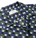 Mr P. - Camp-Collar Printed Cotton Shirt - Green