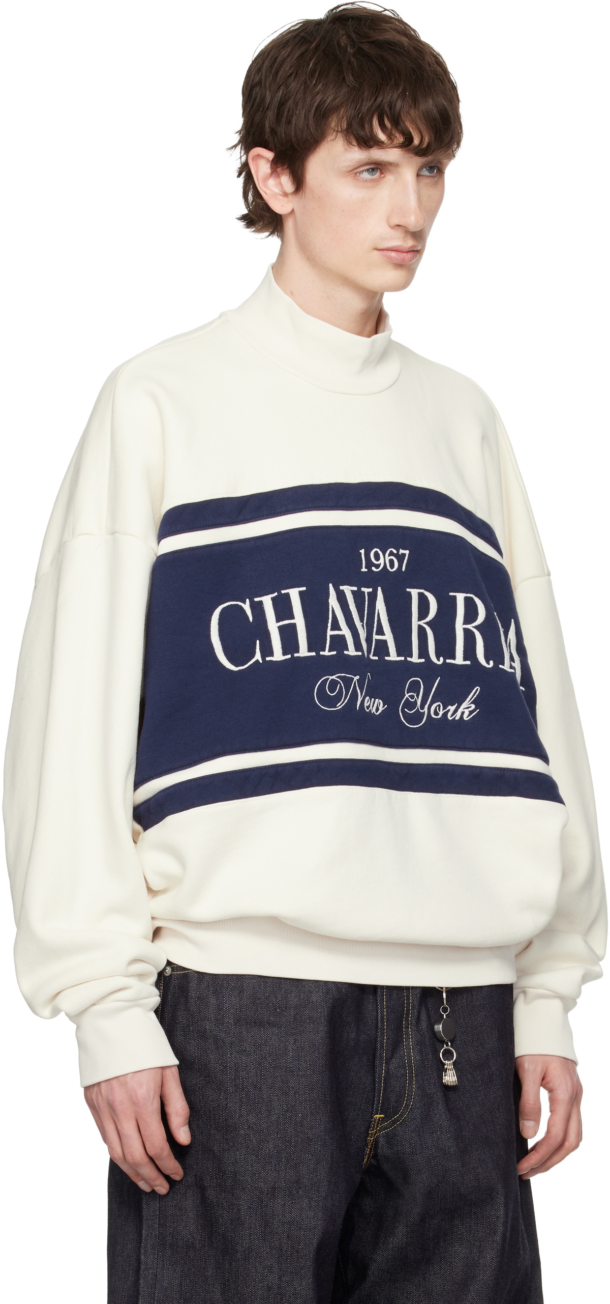 WILLY CHAVARRIA Off-White Chavarria Stripe Gilroy Sweatshirt