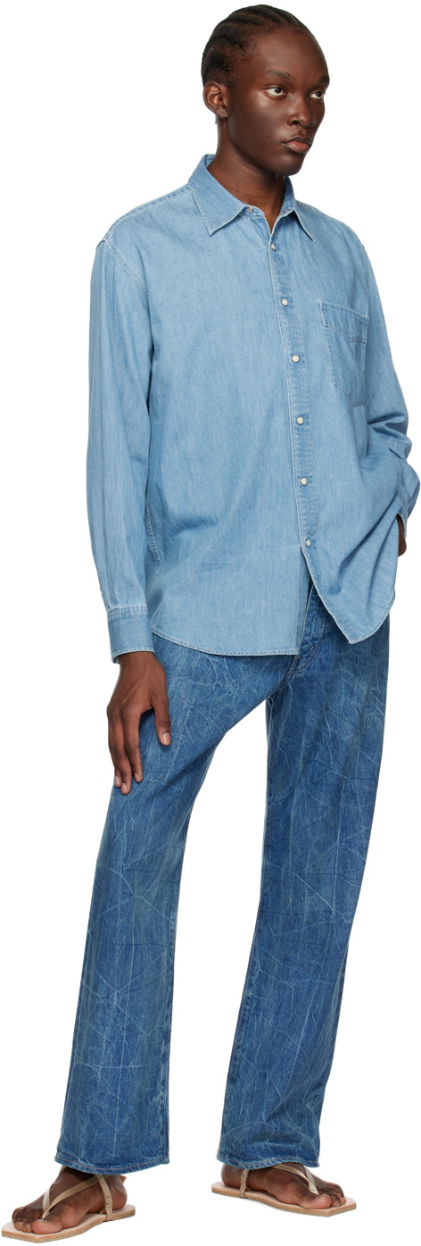 AURALEE Blue Super Light Denim Shirt Auralee