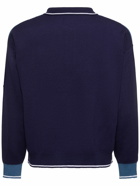 DEVA STATES Links Knitted Zip-up Polo Sweater