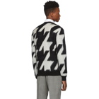 Alexander McQueen Black and Off-White Dogtooth Jacquard Sweater