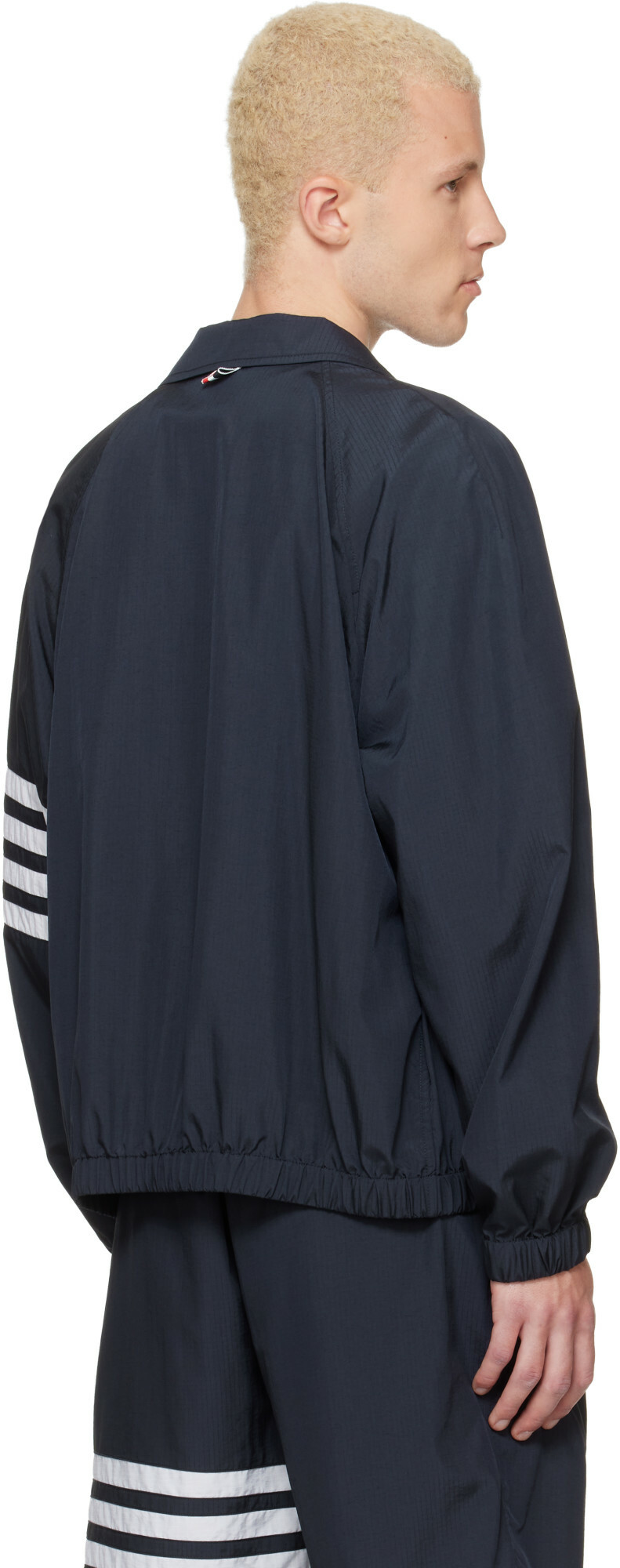 Thom Browne Navy Ripstop Raglan Coach Jacket