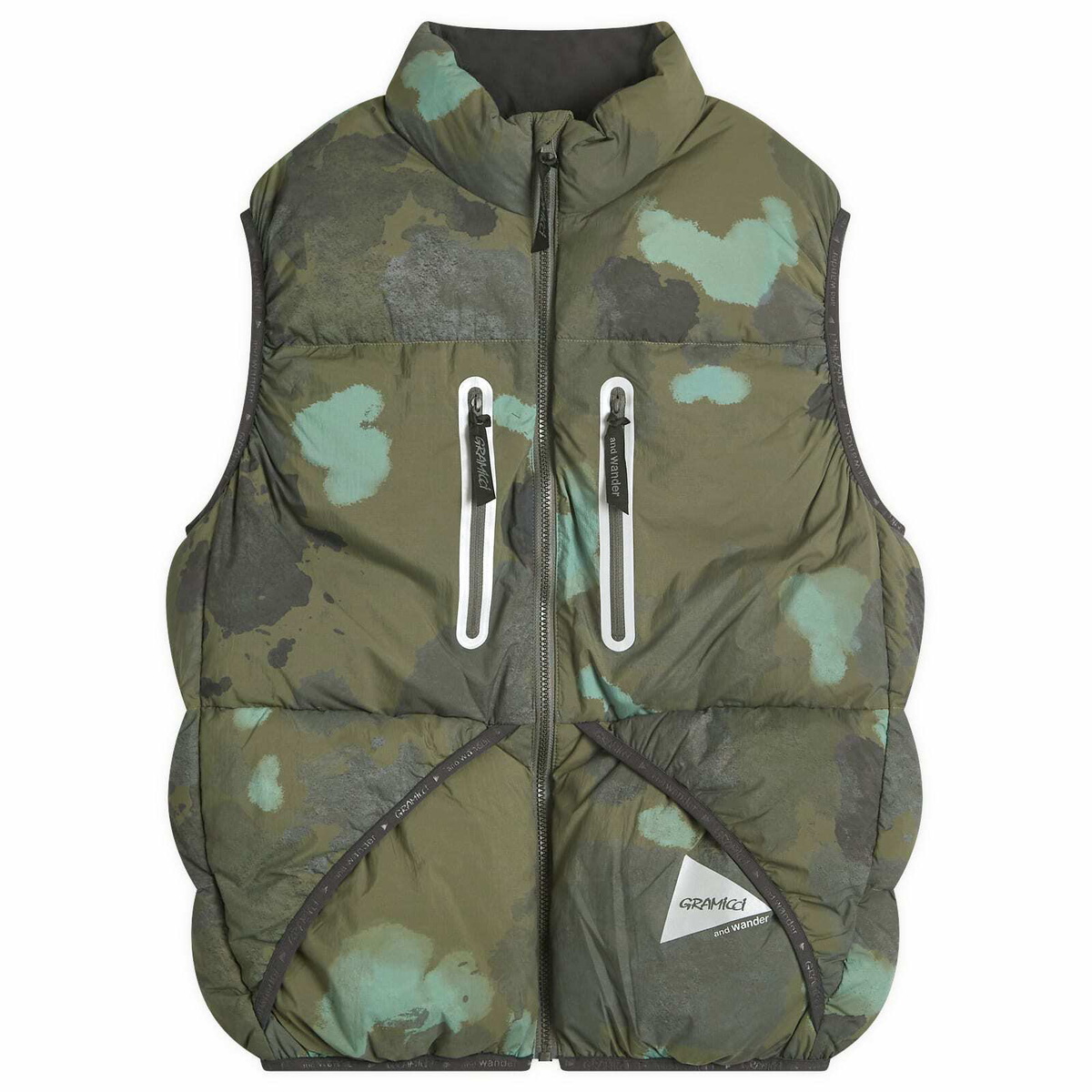 Gramicci Men's x and wander Down Vest in Camo Gramicci
