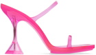 Amina Muaddi Pink Brito Slipper Heeled Sandals