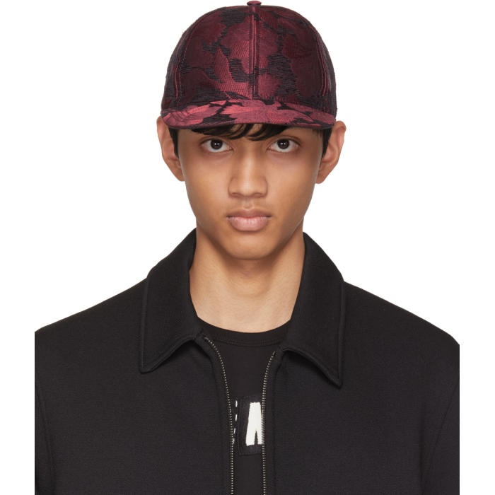 Photo: Dolce and Gabbana Red and Black Brocade Cap