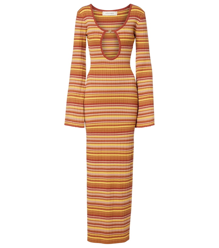 Photo: Bananhot Rey cutout ribbed-knit striped maxi dress