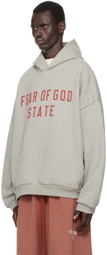 Fear of God ESSENTIALS Gray Printed Logo Hoodie