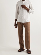 Boglioli - Grandad-Collar Cotton-Seersucker Shirt - Neutrals