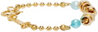 IN GOLD WE TRUST PARIS SSENSE Exclusive Gold & Blue 'AI' Bracelet