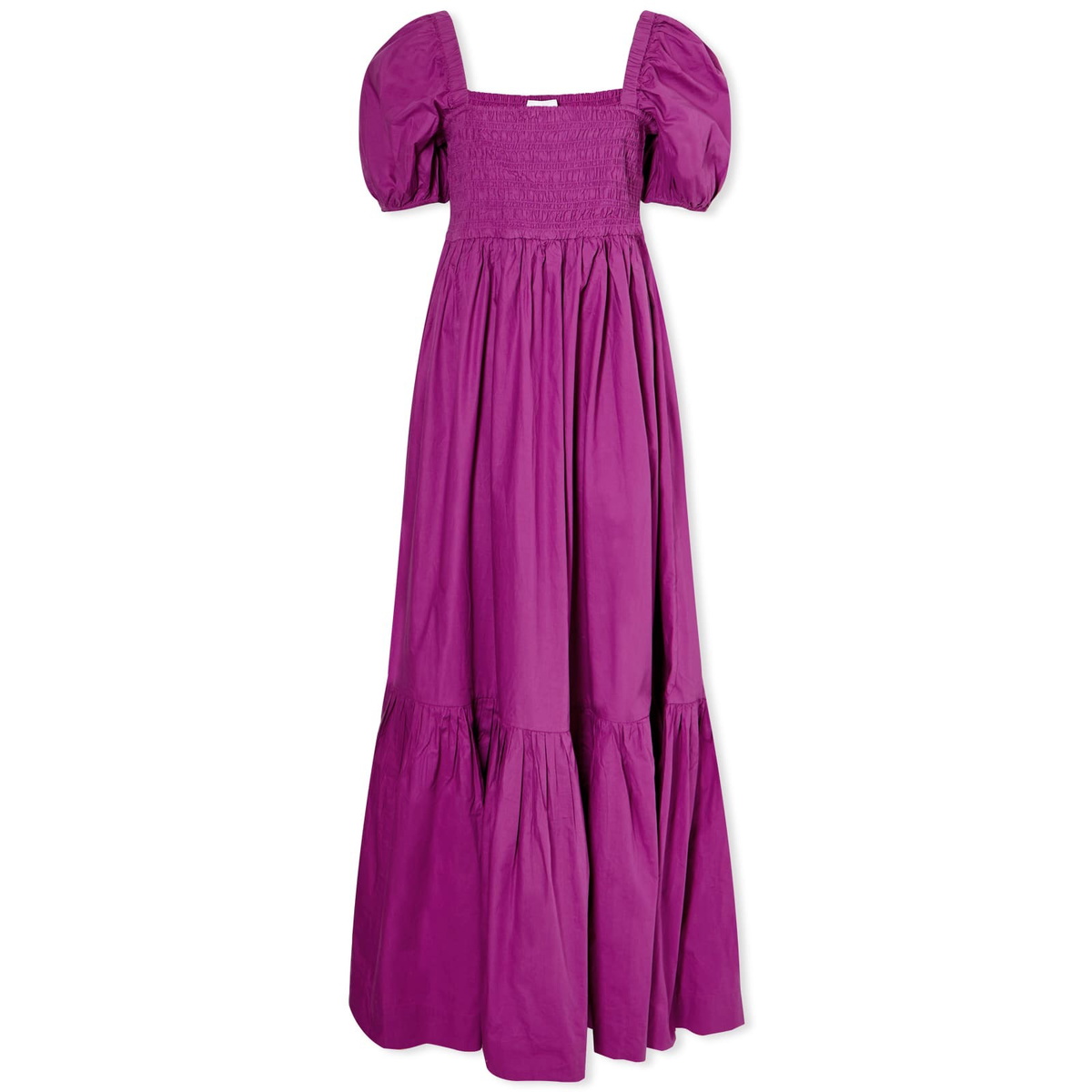 GANNI Women's Smock Maxi Dress in Purple Wine GANNI GANNI Women's Smock Maxi Dress in Purple Wine GANNI