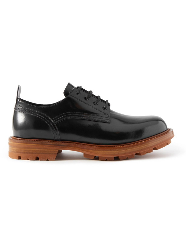 Photo: Alexander McQueen - Glossed-Leather Derby Shoes - Black