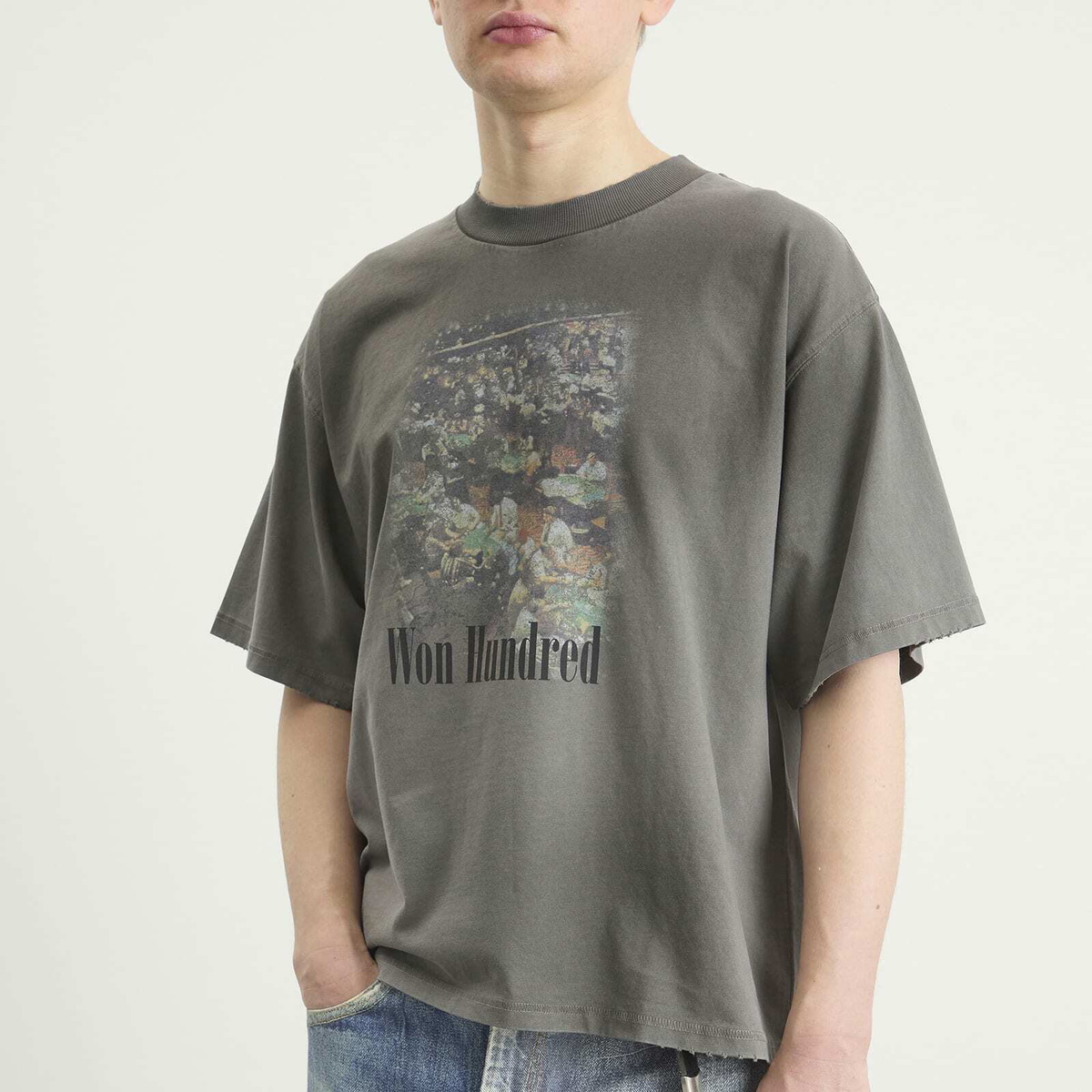 Won Hundred Men's Houston Casino T-Shirt in Washed Steel Grey