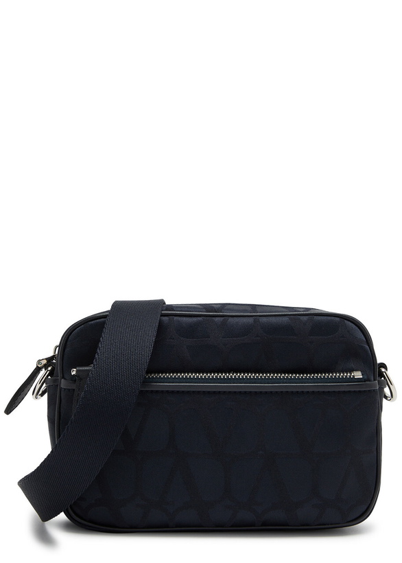 Photo: Valentino Toile Iconographe Logo Satin Cross-body bag - Blue - One Size