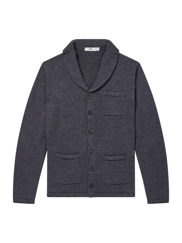 Photo: Inis Meáin - Merino Wool and Linen-Blend Cardigan - Gray
