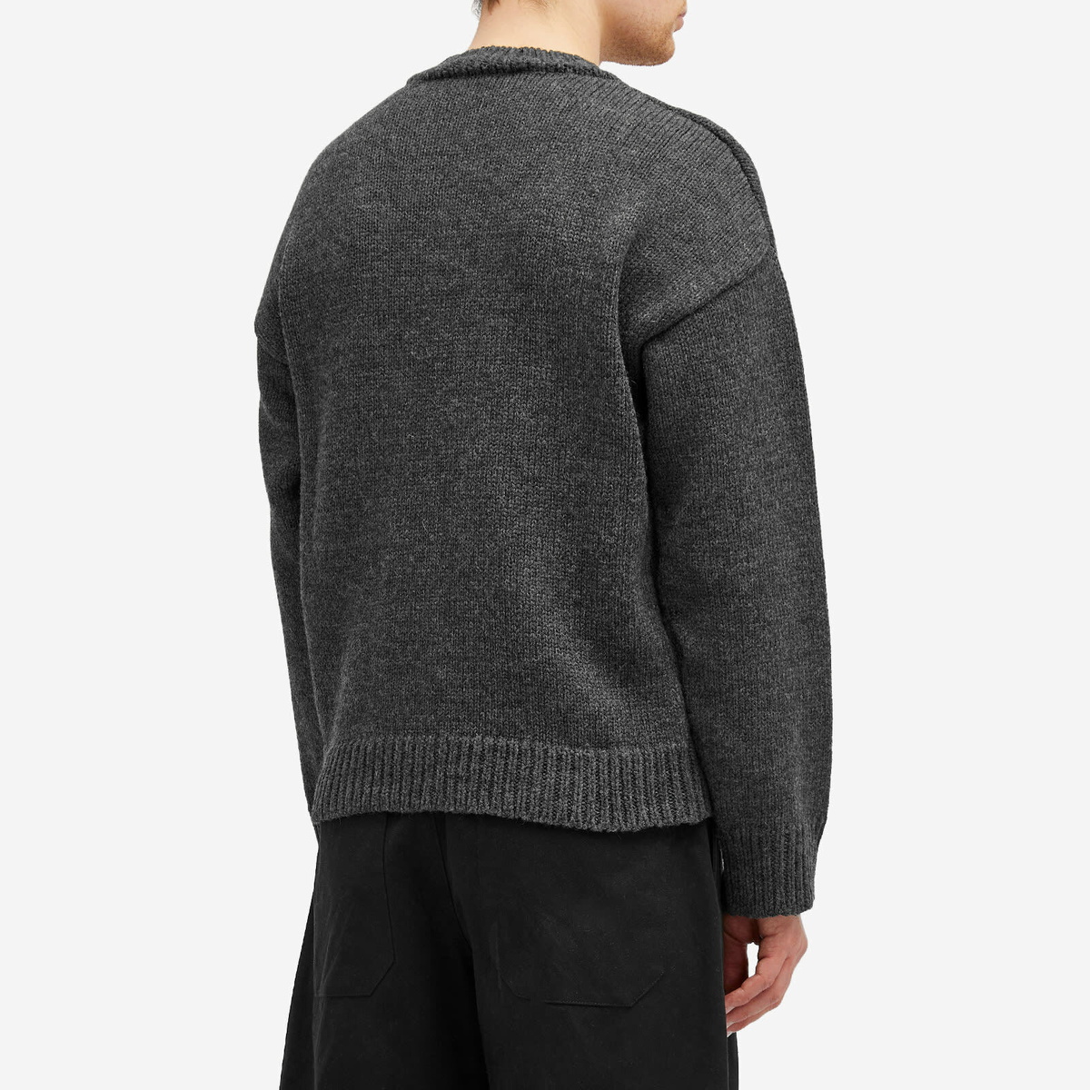 Our Legacy Men's Sonar V Neck Knit Sweat in Ash Melange Our Legacy Men's Sonar V Neck Knit Sweat in Ash Melange
