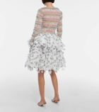 Susan Fang Stiped shirred tulle cardigan