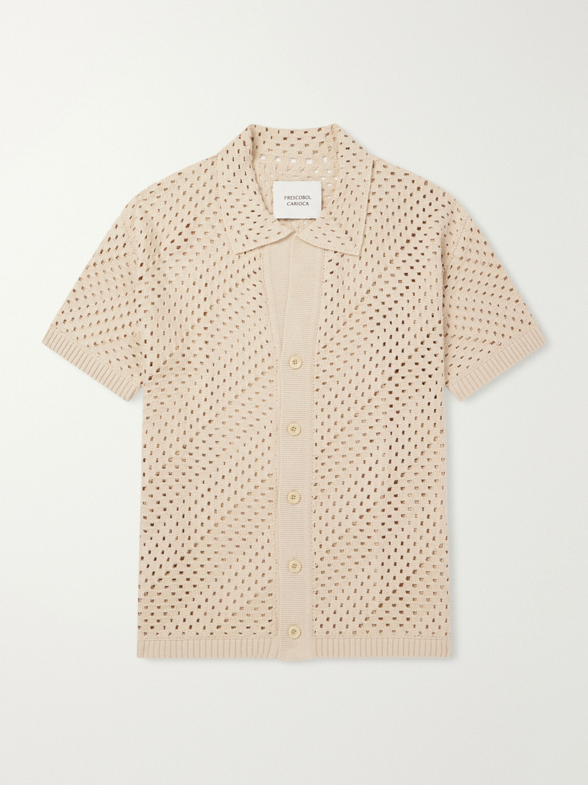 Frescobol Carioca - Pinto Crocheted Cotton Shirt - Neutrals