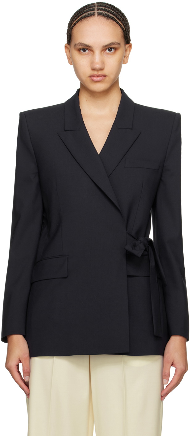 MSGM Navy Self-Tie Blazer MSGM