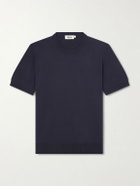 Altea - Linen and Cotton-Blend T-Shirt - Blue