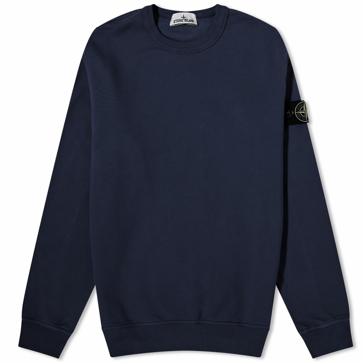 Photo: Stone Island Men's Garment Dyed Crew Sweat in Navy Blue