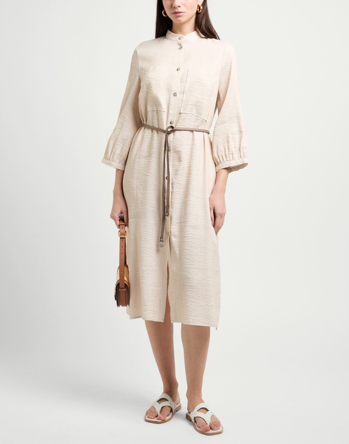 Peserico Womens Midi dress in Beige