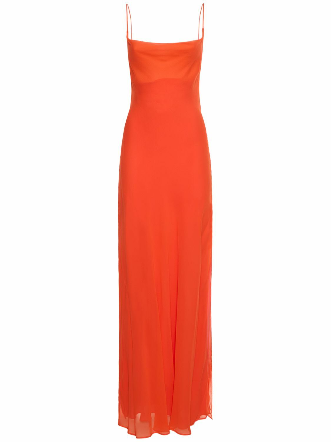 【関税&送料込】THE ANDAMANE Sea clothing Orange THE ANDAMANE Isabelle Silk Georgette Long Dress The Andamane