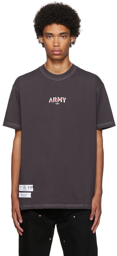 Photo: Izzue Gray Army Print T-Shirt