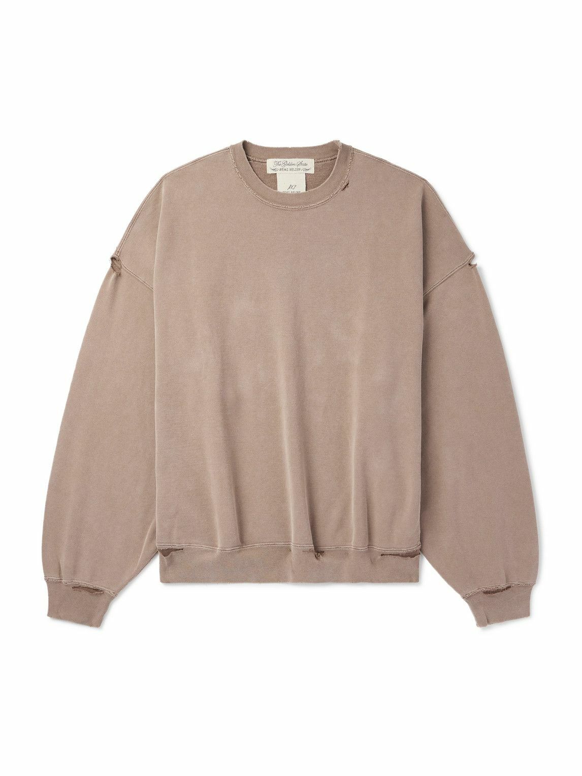 Remi Relief - Distressed Cotton-Jersey Sweatshirt - Blue