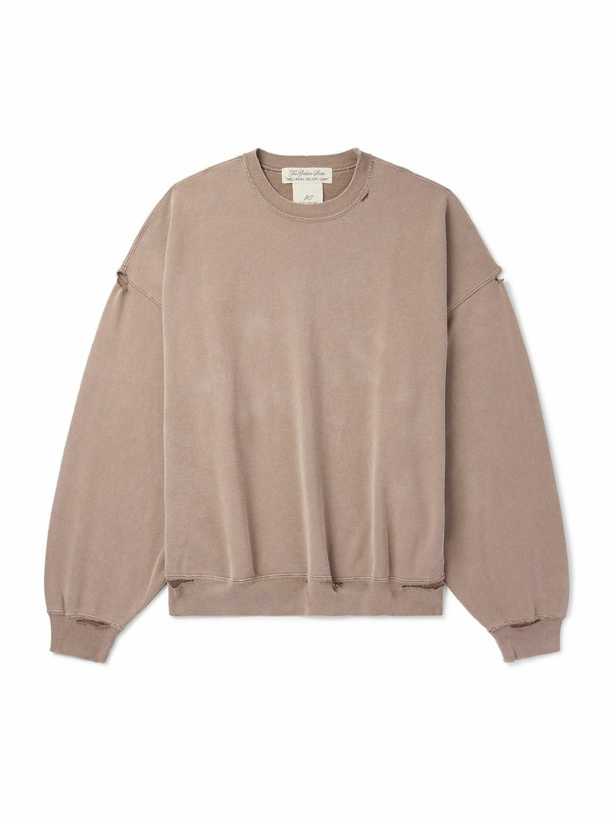 Photo: Remi Relief - Distressed Cotton-Jersey Sweatshirt - Brown