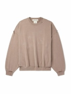 Remi Relief - Distressed Cotton-Jersey Sweatshirt - Brown