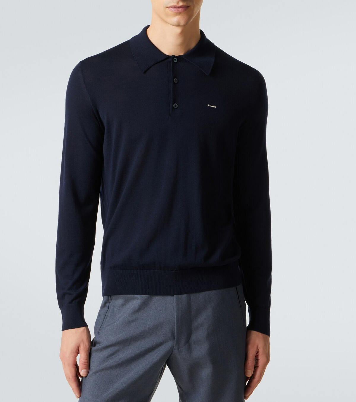 Prada Virgin wool polo sweater
