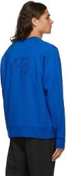Y-3 Blue Logo Crewneck Sweatshirt
