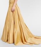 Marmar Halim Draped one-shoulder taffeta gown
