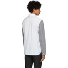 Neil Barrett Grey and White Bicolor Thunderbolt Shirt