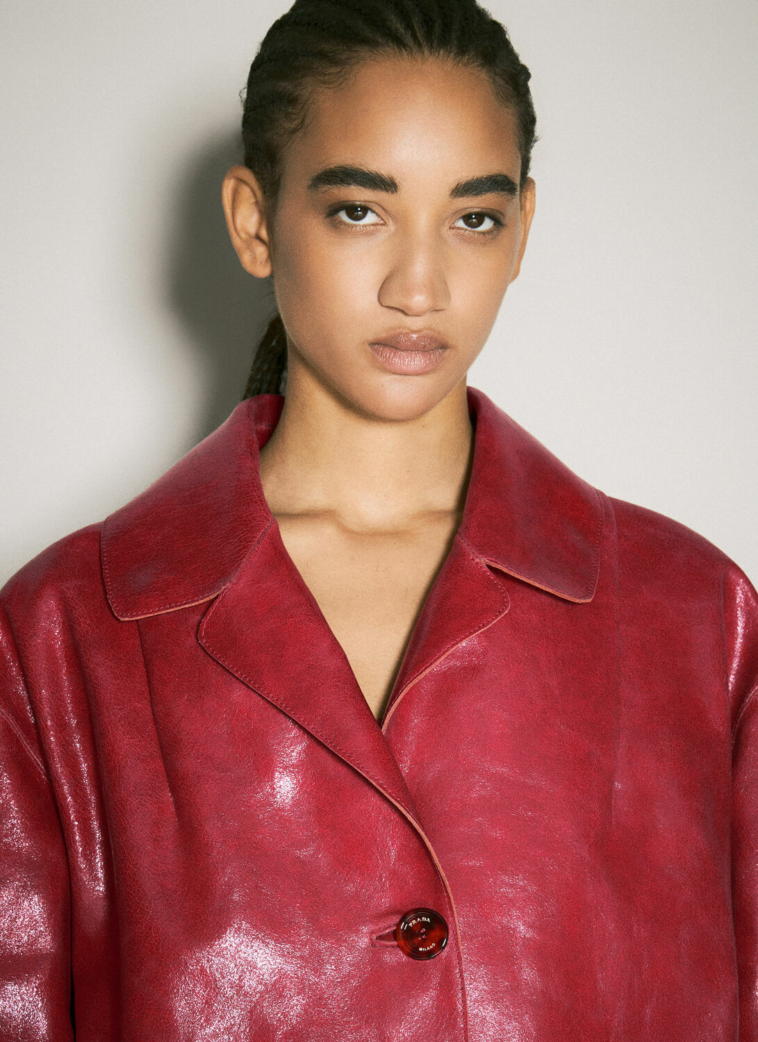 Prada Crackle Suede Coat