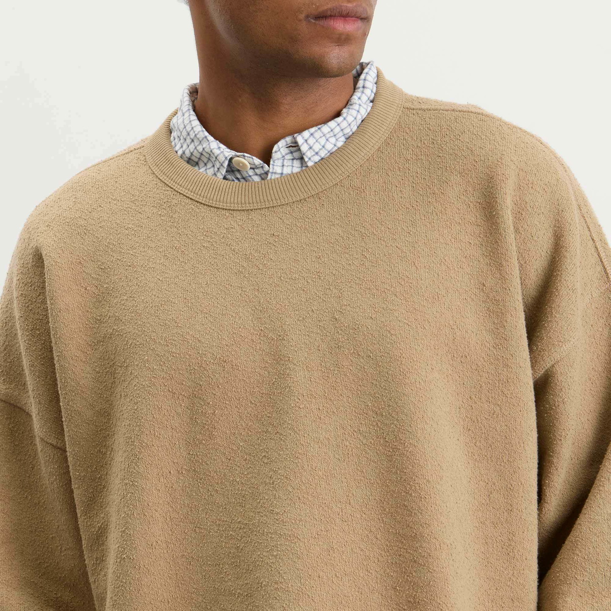 YMC Men's Textured Studio Sweatshirt in Taupe