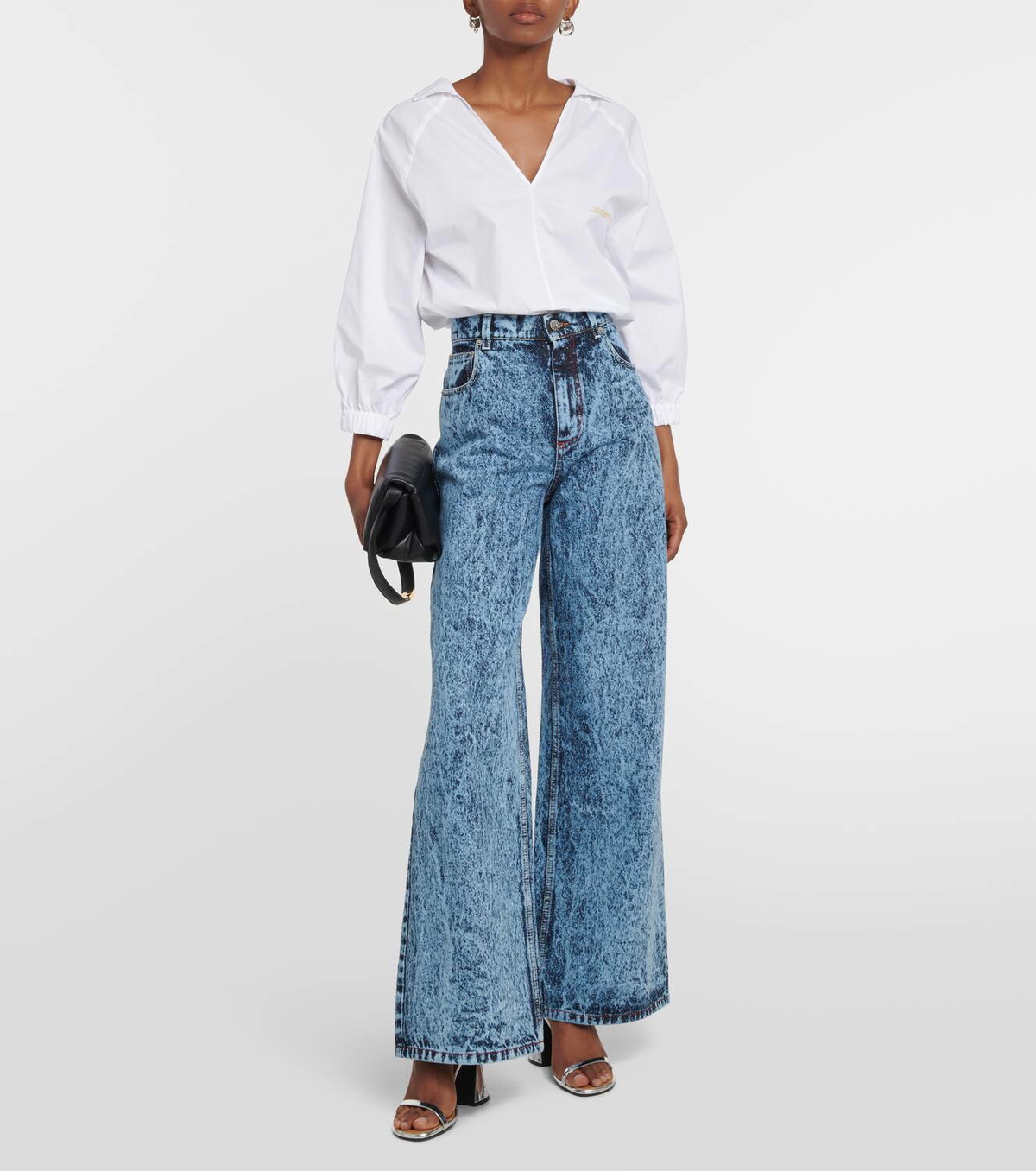 MARNI LOGO-PRINT RELAXED LEG JEANS