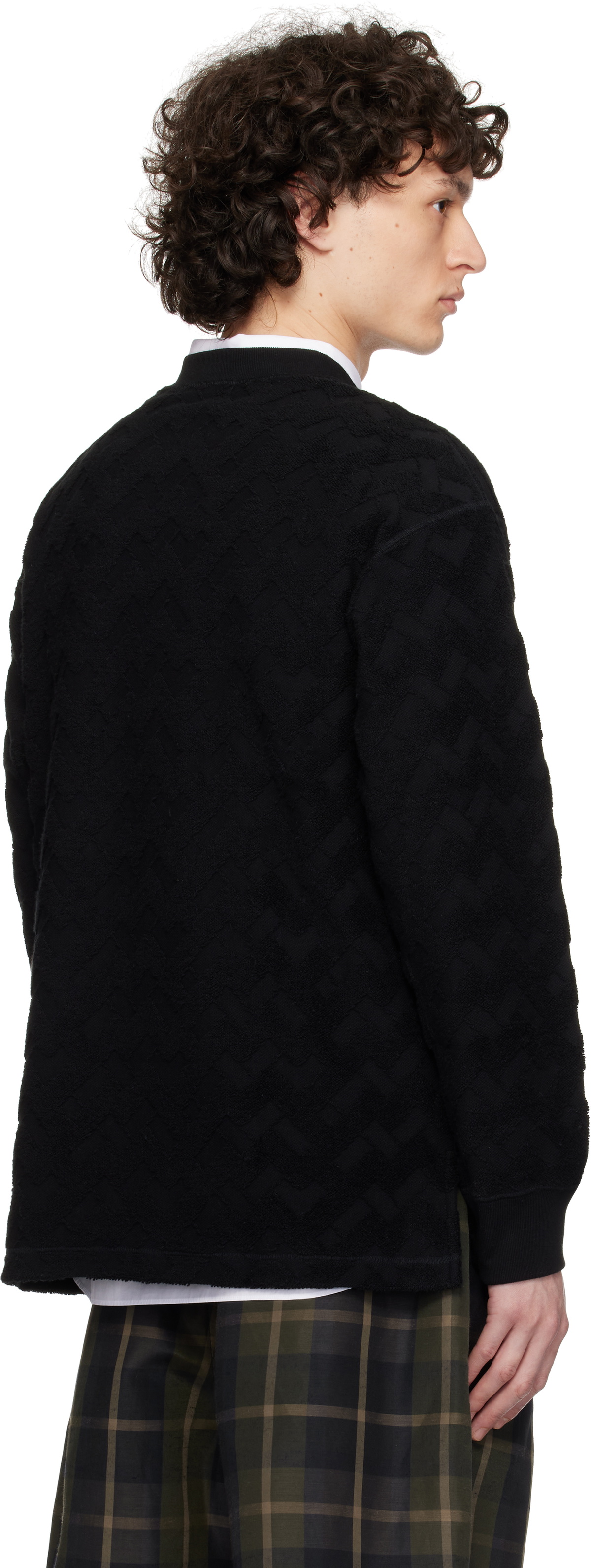 Comme des Garçons Homme Black Pilled Jacquard Check Pattern Sweatshirt